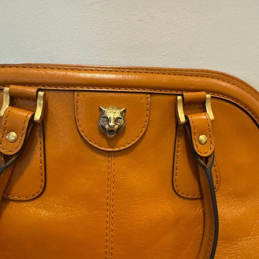 Gucci ReBelle Orange Leather Satchel Bag - Picture 9 of 14